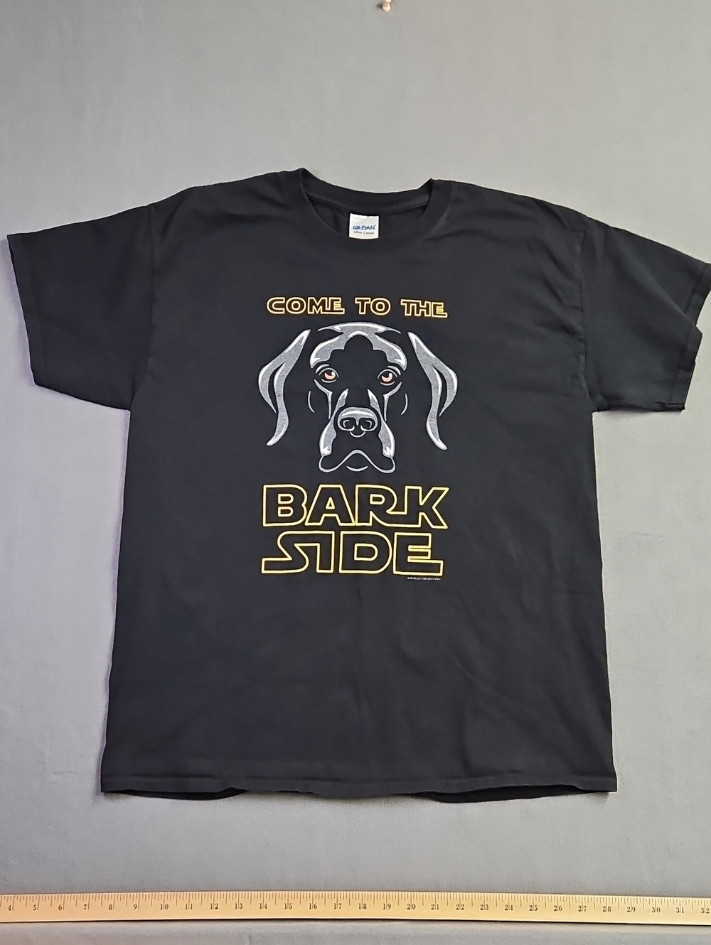 Gildan Black Graphic Dog Vader 'Come To The Bark Side' Short Sleeve Tee